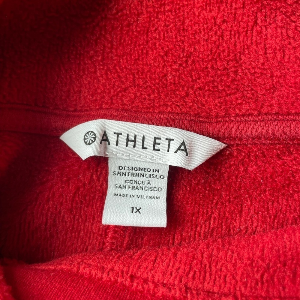 Athleta Cozy Karma Mock Neck Red Sweatshirt Dress Size 1X - Picture 8 of 9